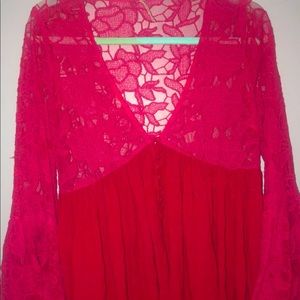 Flowy free people lace top